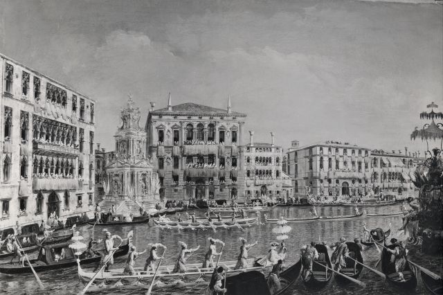 Anonimo — Marieschi Michele - sec. XVIII - Veduta di Venezia con regata sul Canal Grande — insieme